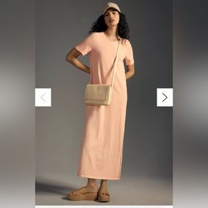 Anthropologie coral maxi dress